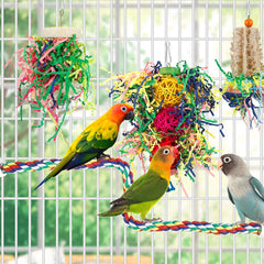 lovyoco shredding toy rattan balls perch encourages safe chewing and treat foraging during play