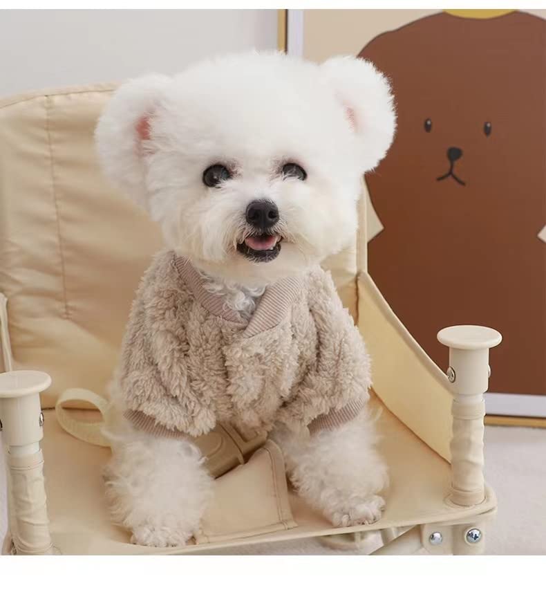 Loyanyy plush dog pajamas belly-cut design easing outdoor potty breaks.