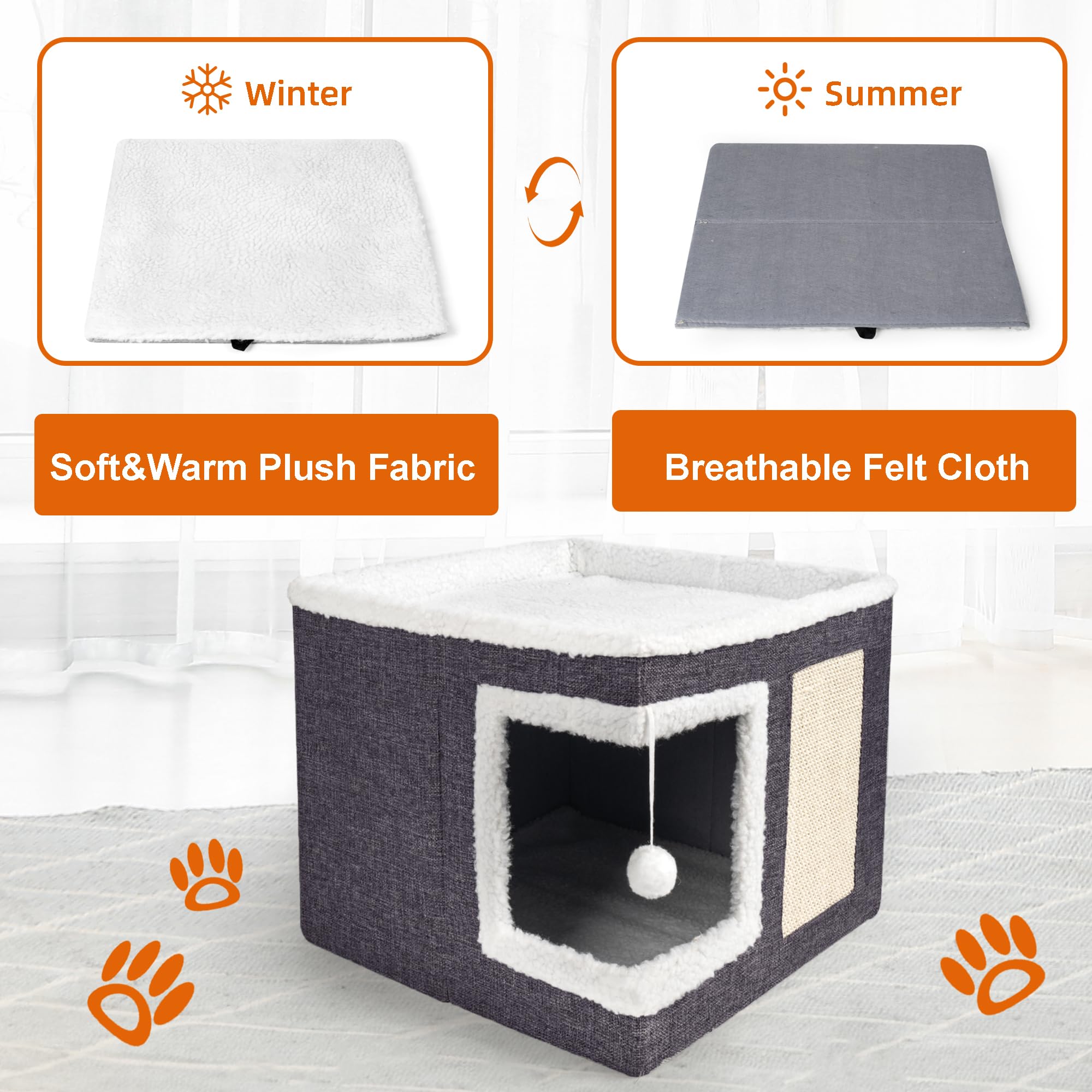 Loyareal premium fabric condo supports playful jumping with sturdy structure.