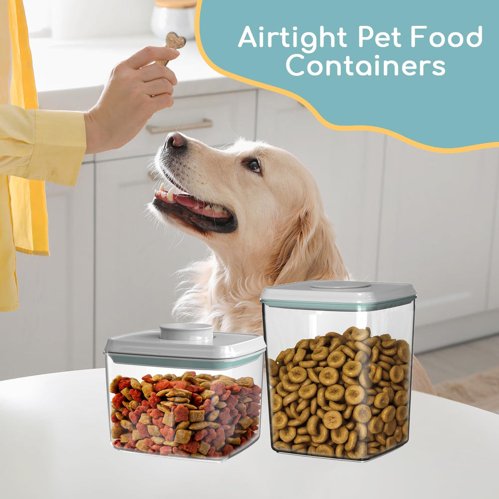 LOYOSEL dog treat jar stackable design saving pantry space.