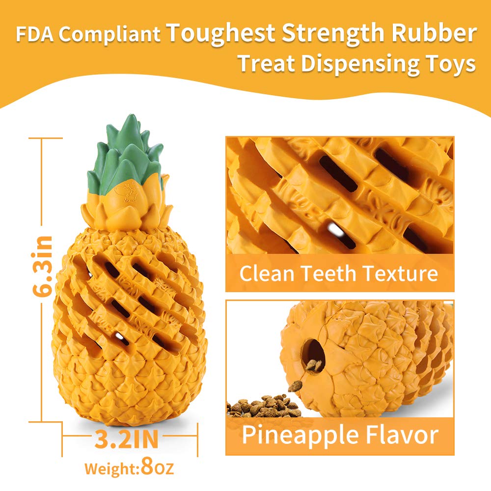 LPHSNR pineapple toy treat-dispensing feature keeps dogs engaged during play.