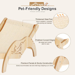 LPOTIUS cat hammock 3-angle adjustable delivers tailored comfort for resting, scratching, and play.