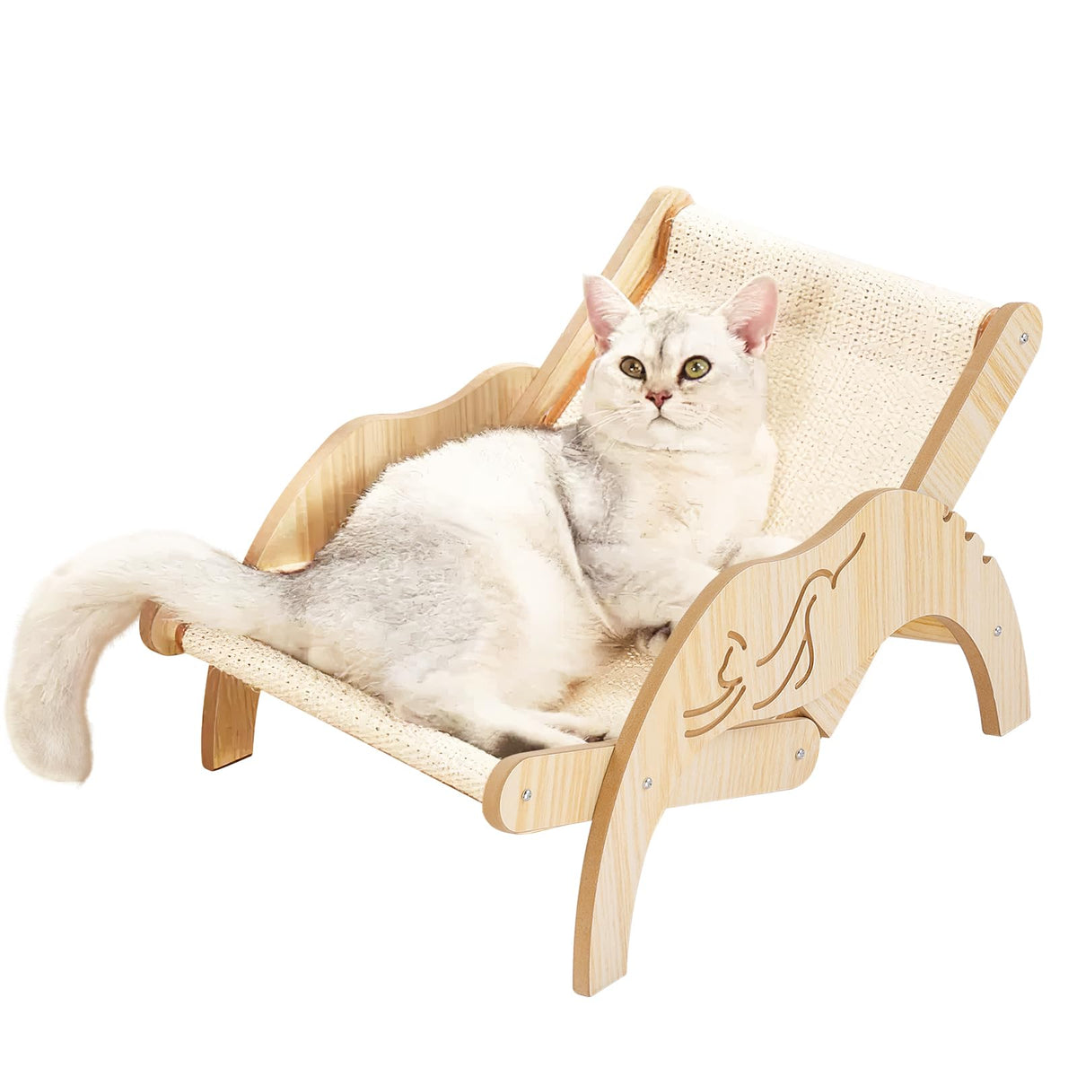 LPOTIUS cat hammock elevated bed demonstrates cozy, moisture-free lounging for indoor cats.