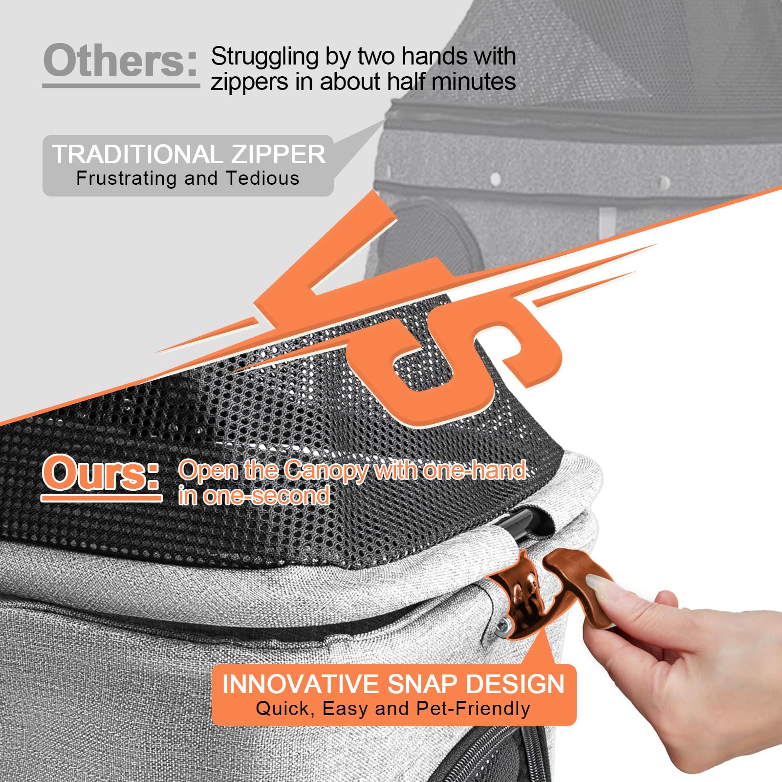LPOTIUS double-pet-stroller-360-front-wheels enables easy steering on varied terrain