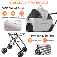 LPOTIUS double-pet-stroller-breathable-mesh-vent promotes airflow and comfort