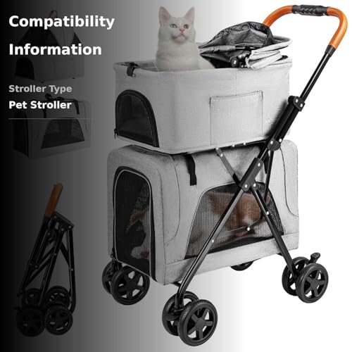 LPOTIUS double-pet-stroller-water-resistant-fabric keeps pets dry in all-weather trips