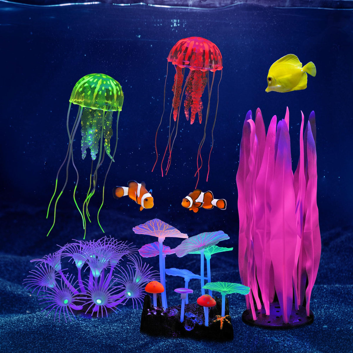 Lpraer glow aquarium kelp offers natural texture and vivid color for your tank.