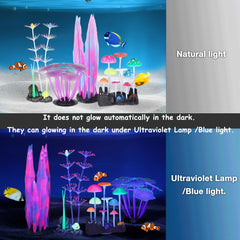 LPraer glow aquarium mushrooms provide a colorful focal point in tanks