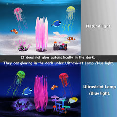 Lpraer glow aquarium mushrooms create whimsical color accents and soft silhouettes.