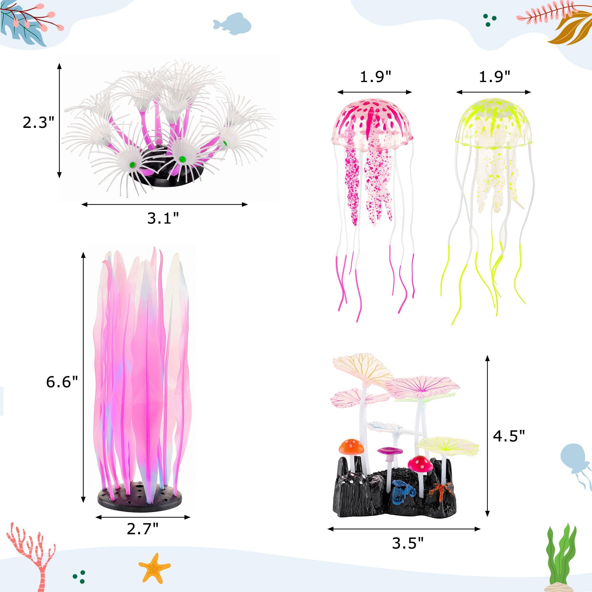 Lpraer glow aquarium sunflower adds bright focal point and cheerful hues.