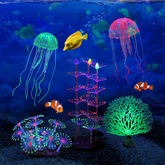 Lpraer glow large jellyfish brings dynamic movement under blue light.
