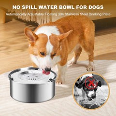 LQPBDFDC dog water bowl adjustable stainless steel floater slows hydration pace