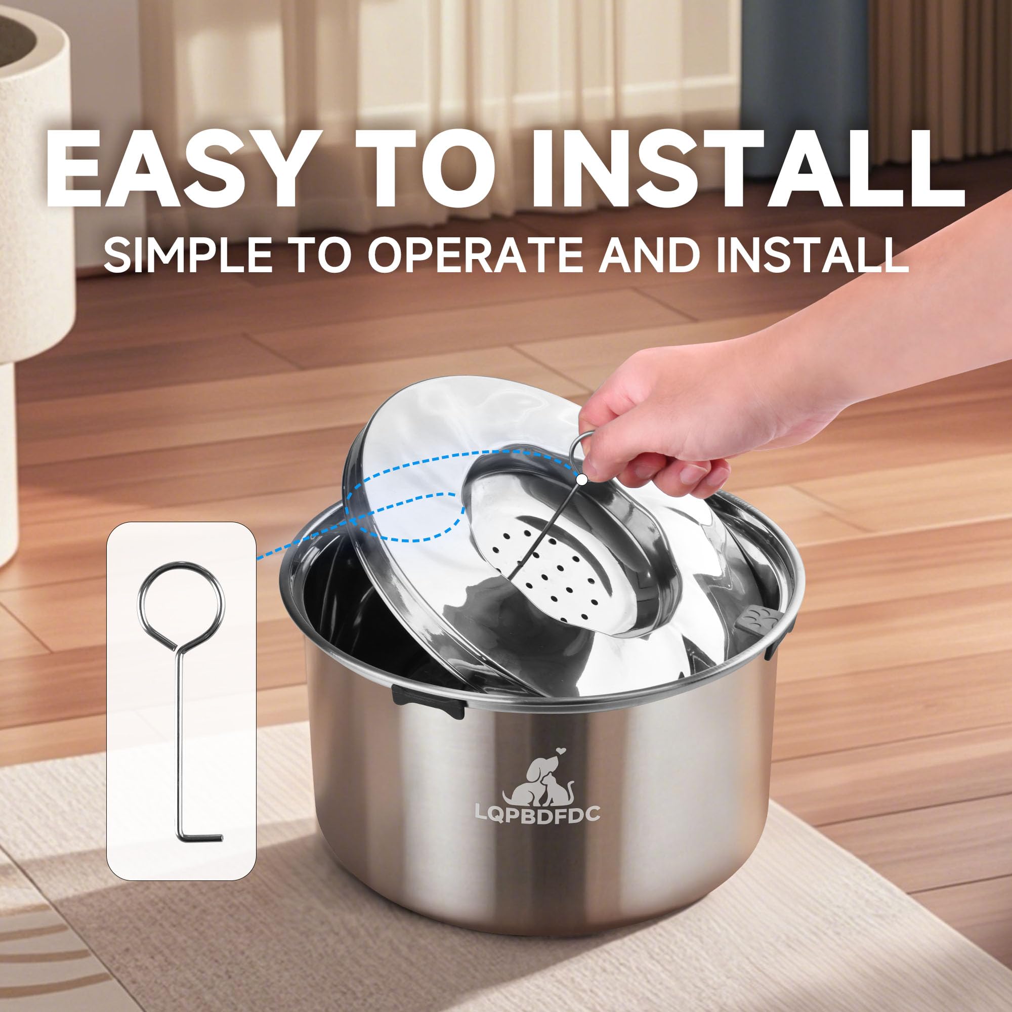 LQPBDFDC non-slip base keeps the bowl steady during energetic drinkers.