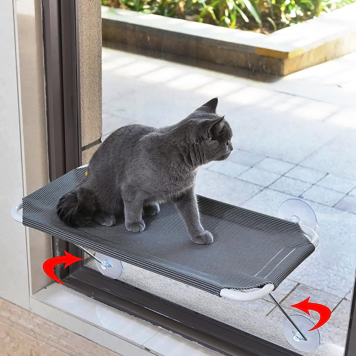 LSAIFATER cat window perch 360 sunbath showcases sunlit lounging for indoor cats