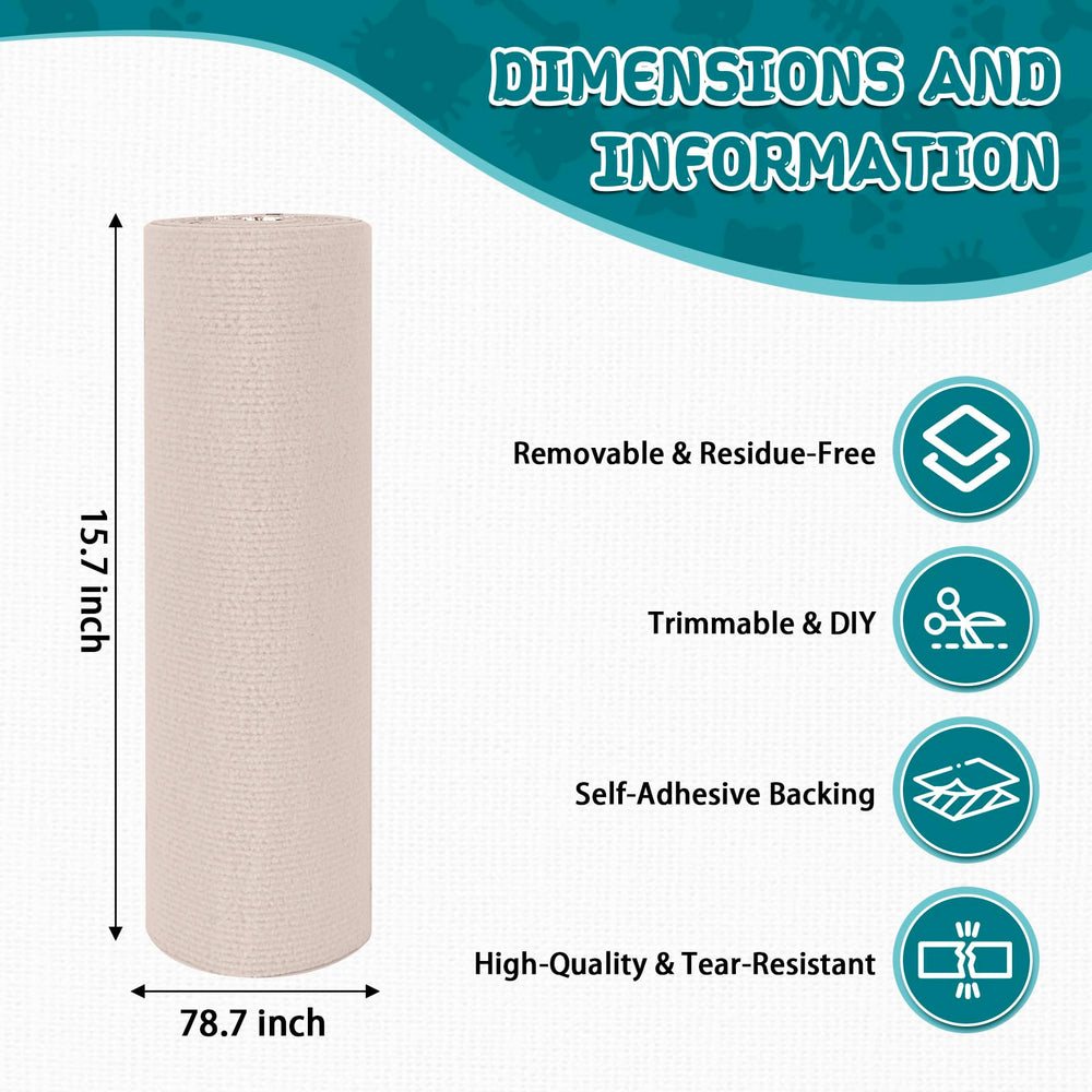 LSGCQ cat scratcher mat adhesive back view shows strong self-adhesive backing for easy installation