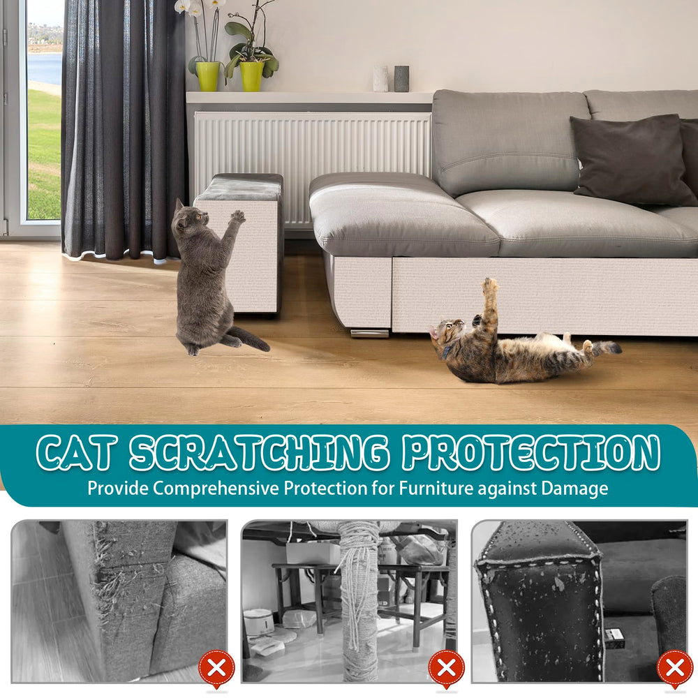 LSGCQ cat scratcher mat mounted on wall reveals excellent traction for jumping