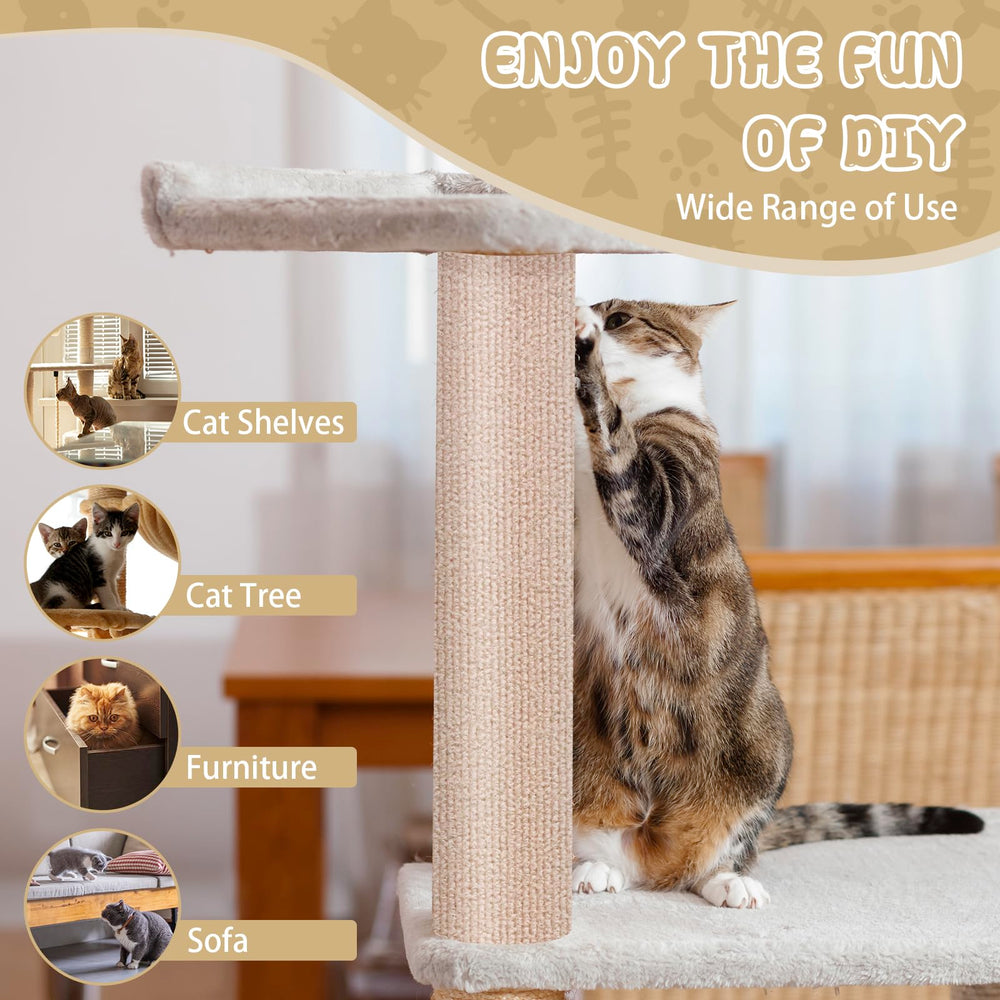 LSGCQ climbing cat scratcher mat beige durability tested for high-traffic furniture use.