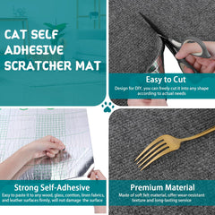 LSGCQ climbing cat scratcher mat free cutting capability for custom fit in tight spaces