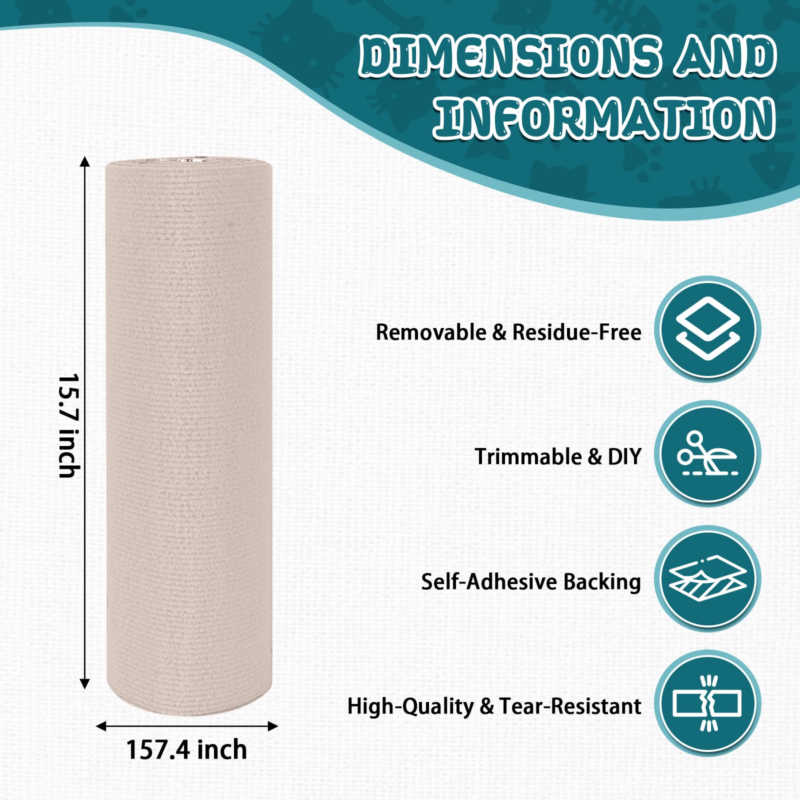 LSGCQ cat scratcher mat free-cutting option lets you tailor size for snug fits.