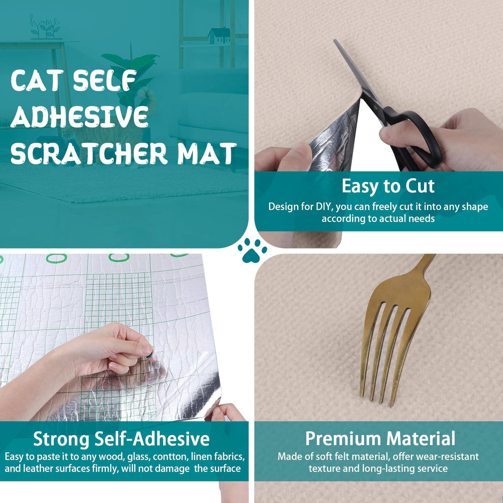 LSGCQ mat adheres to multiple surfaces, ensuring stable scratching pads on shelves, sofas, walls.