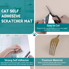 LSGCQ mat adheres to multiple surfaces, ensuring stable scratching pads on shelves, sofas, walls.