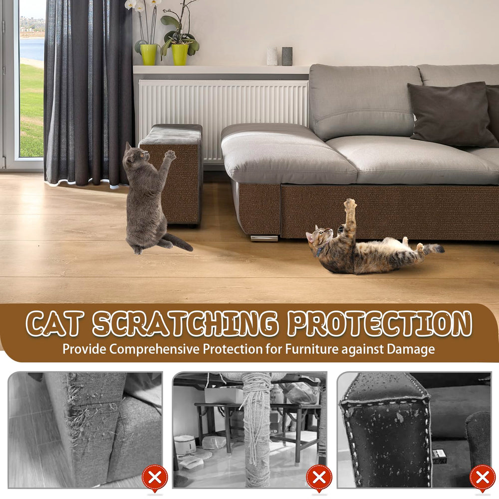 LSGCQ climbing cat scratcher mat mounted on cat tree highlights protective, furniture-friendly solution.