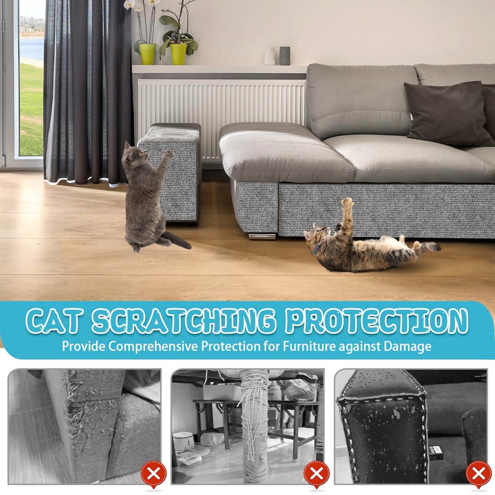 LSGCQ Climbing Cat Scratcher Mat placed on sofa edge as scratch protector