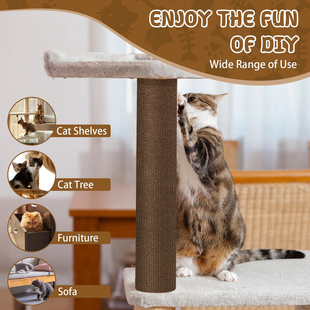LSGCQ climbing cat scratcher mat on sofa shows soft surface with reliable traction.