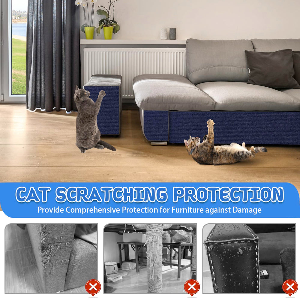 LSGCQ climbing cat scratcher mat on sofa protects upholstery from claws