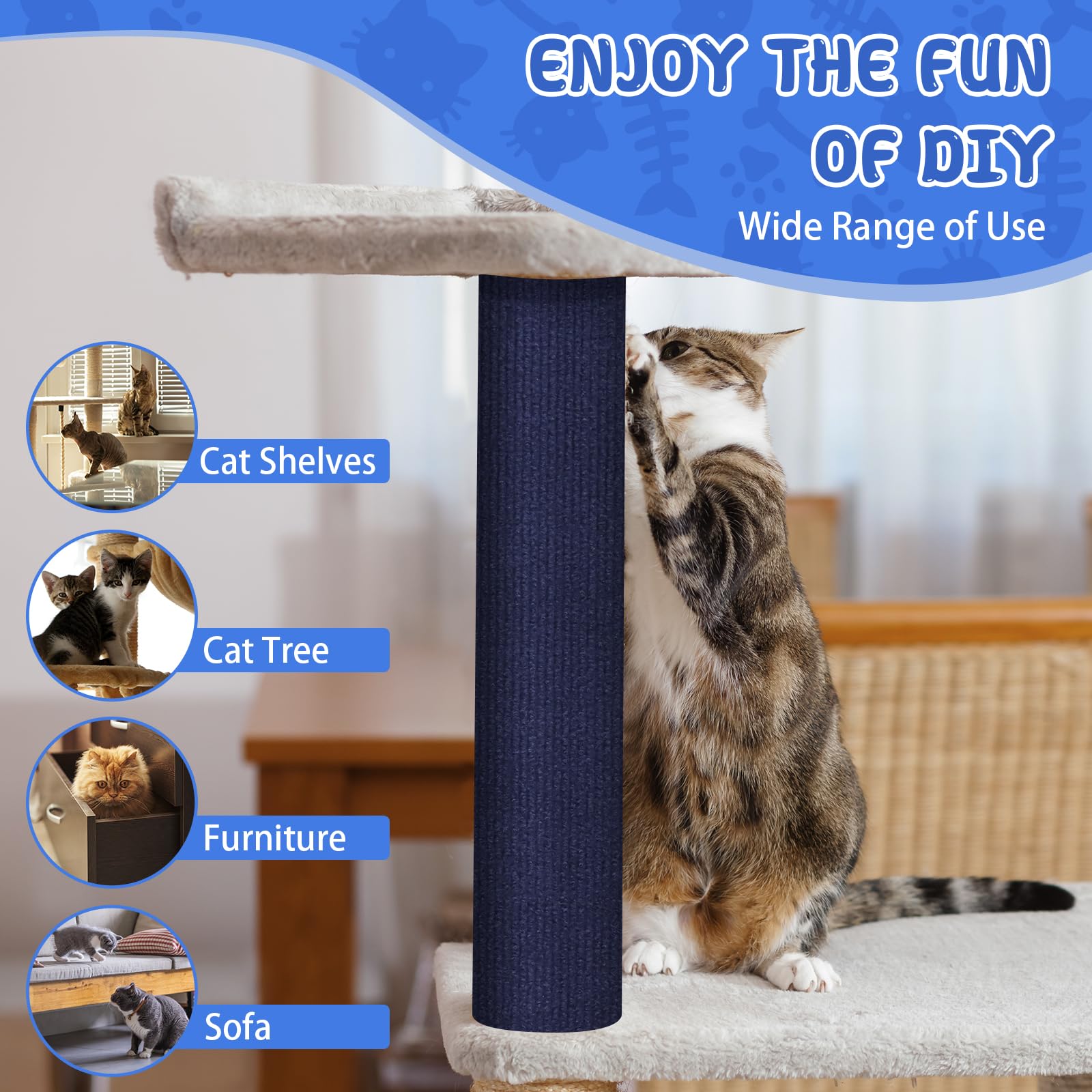 LSGCQ climbing cat scratcher mat soft texture and traction for safe jumps