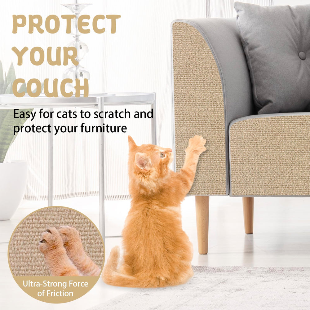 LSGCQ climbing cat scratcher mat beige cut-to-fit design for furniture