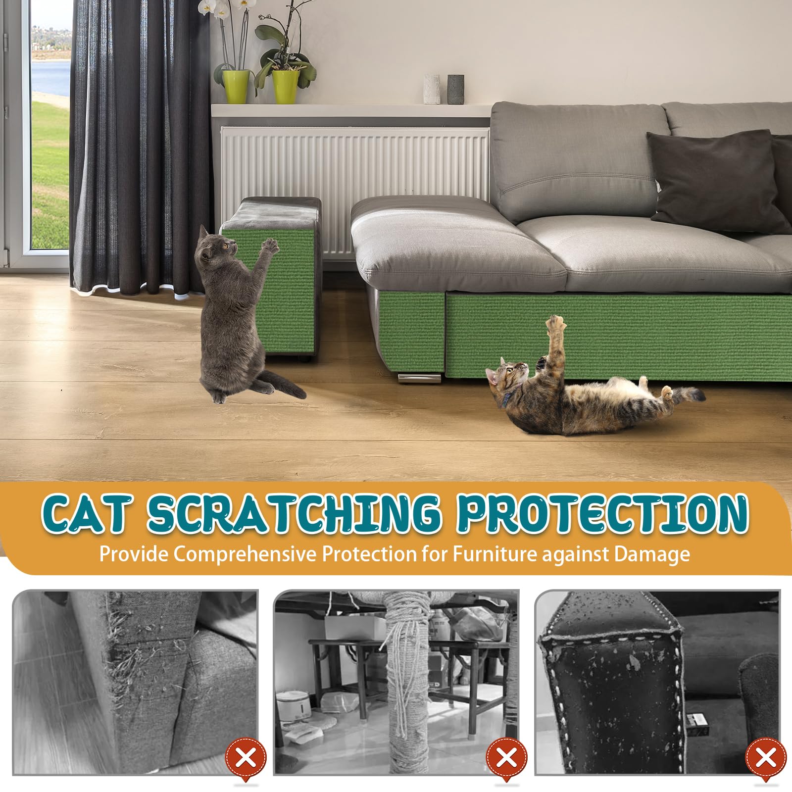 LSGCQ soft felt grooves detail emphasizes comfortable paw-friendly texture.