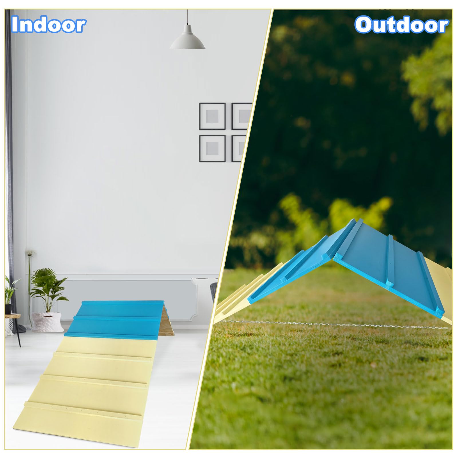 LTTGX dog agility A-frame sturdy wood construction for durable backyard play.
