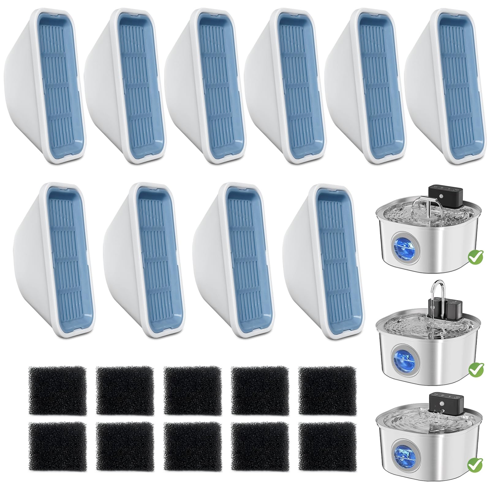 LUBERDUSH cat water fountain filters 108oz for clean, odor-reduced drinking water.