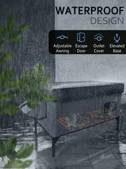 LUBLACET adjustable eaves reduce horizontal rain and help keep the shelter dry.