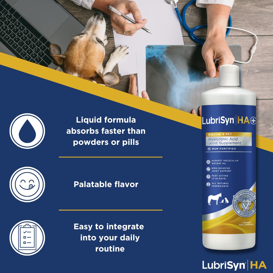 LubriSynHA dosing into food shows convenient tasteless absorption for joint support.