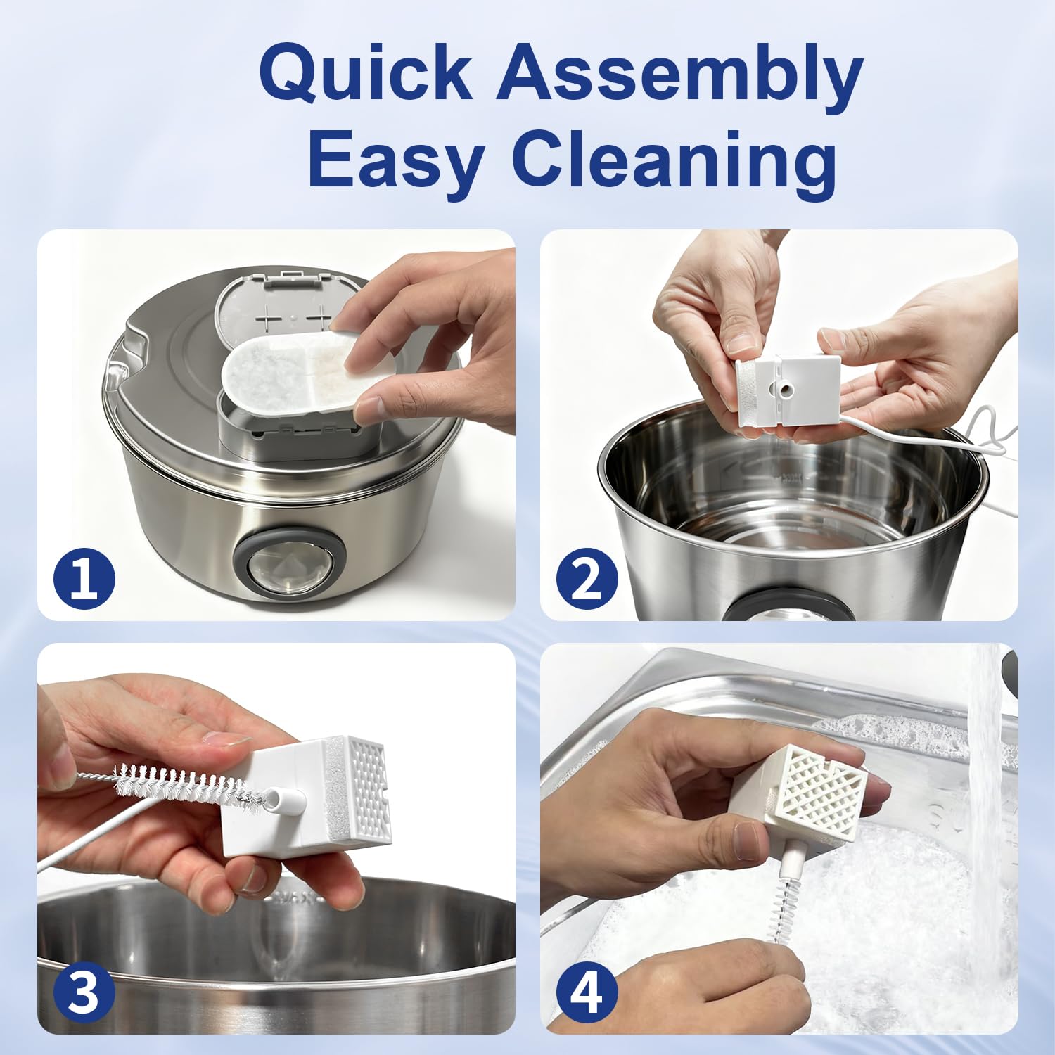 LucidShine stainless steel bowl close-up emphasizes BPA-free material for safer water.