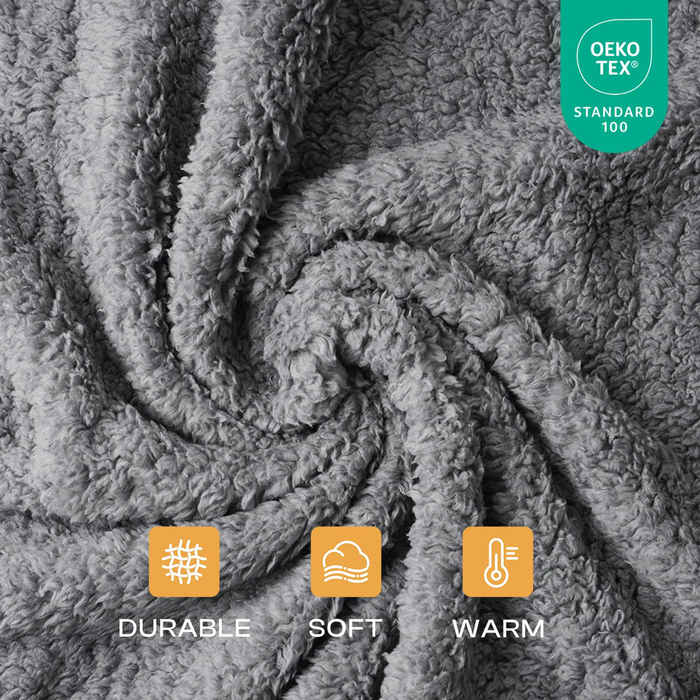 Luciphia sherpa fleece close-up showcases plush softness for cozy pets.
