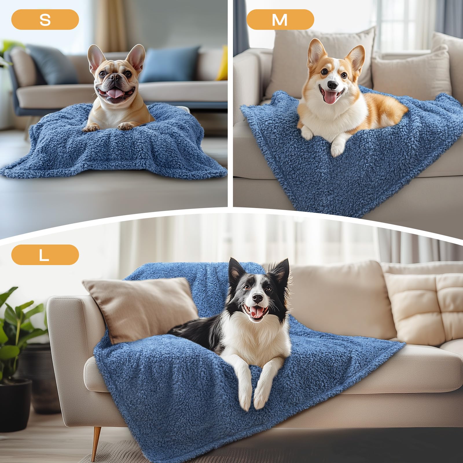 Luciphia 3-pack of calming dog blankets—value pack for multiple setups