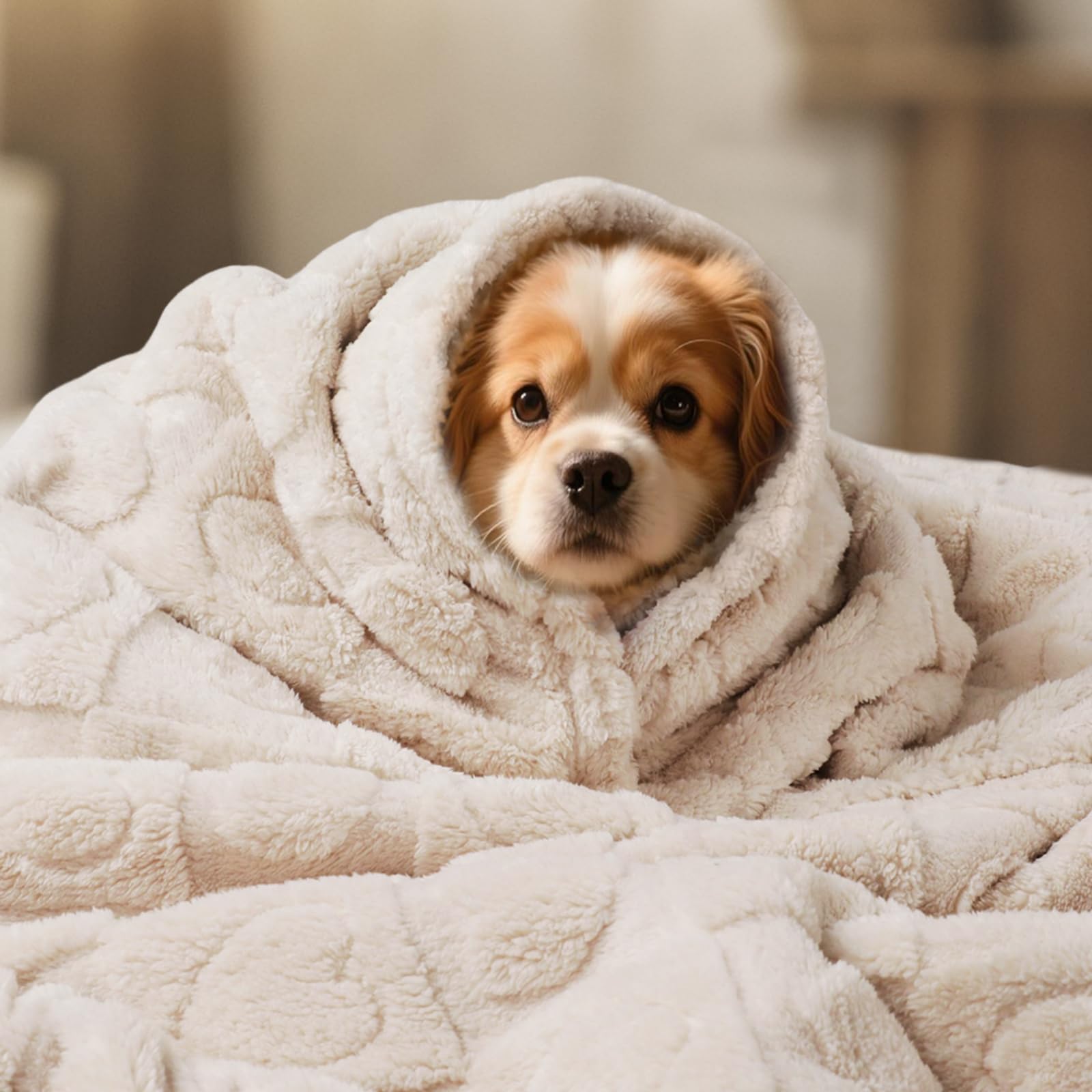 Luciphia car-seat-ready dog blanket keeps seats clean on road trips.