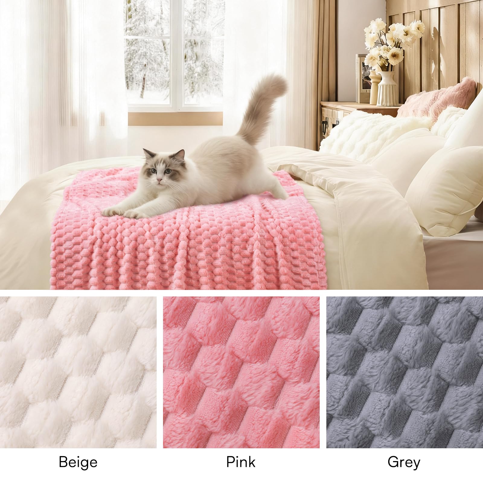 Luciphia Grey/White/Pink color-set illustrating versatile decor options