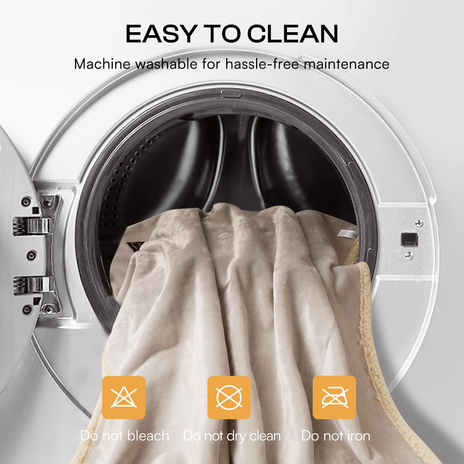 Luciphia machine-washable pet blanket being cleaned for easy care