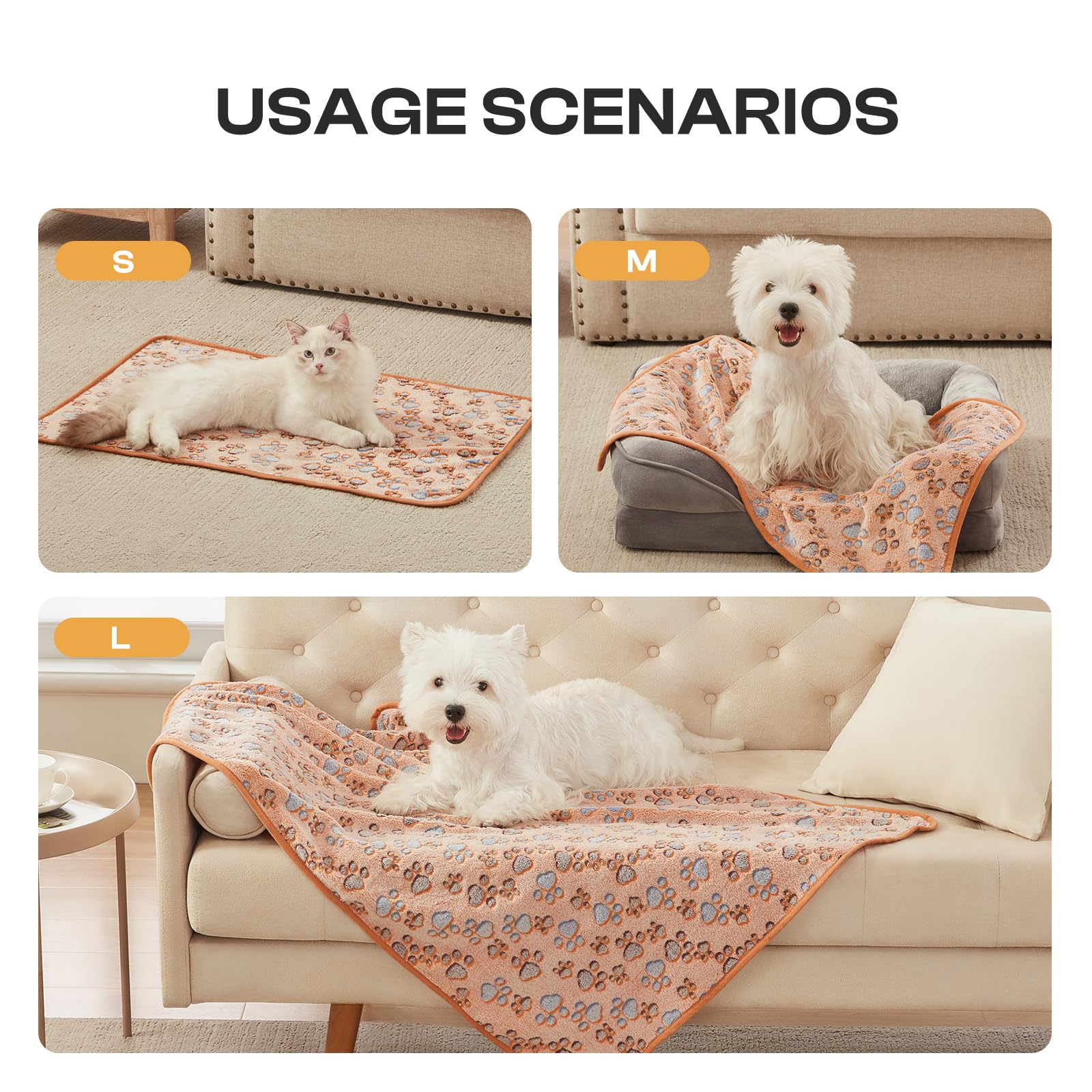Luciphia paw print design on a soft pet blanket adds charm