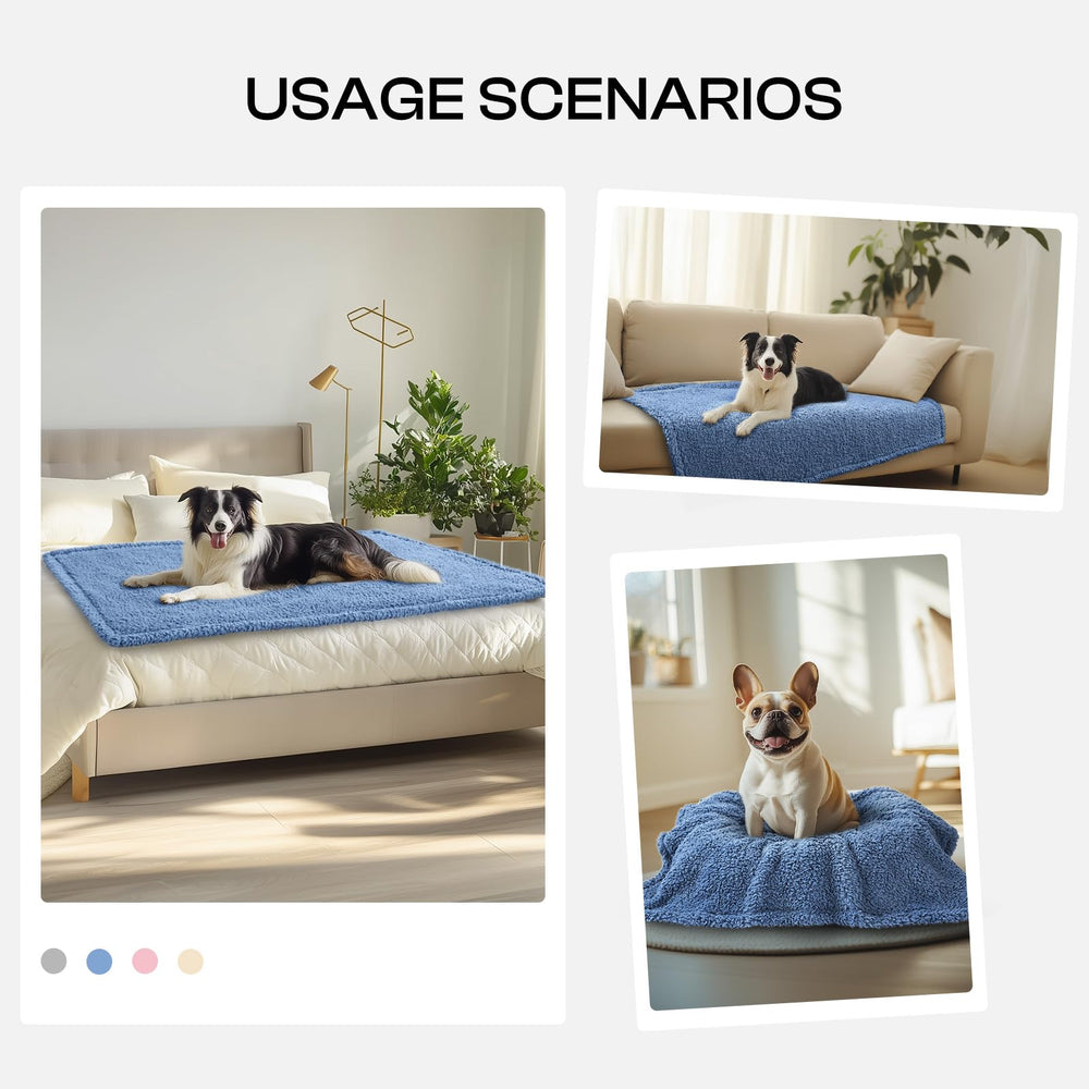 Luciphia blanket on couch protects furniture from pet hair