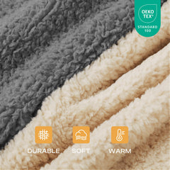 Luciphia Premium Fleece Pet Blanket beige-throw-on-couch protects furniture while keeping pets comfy.