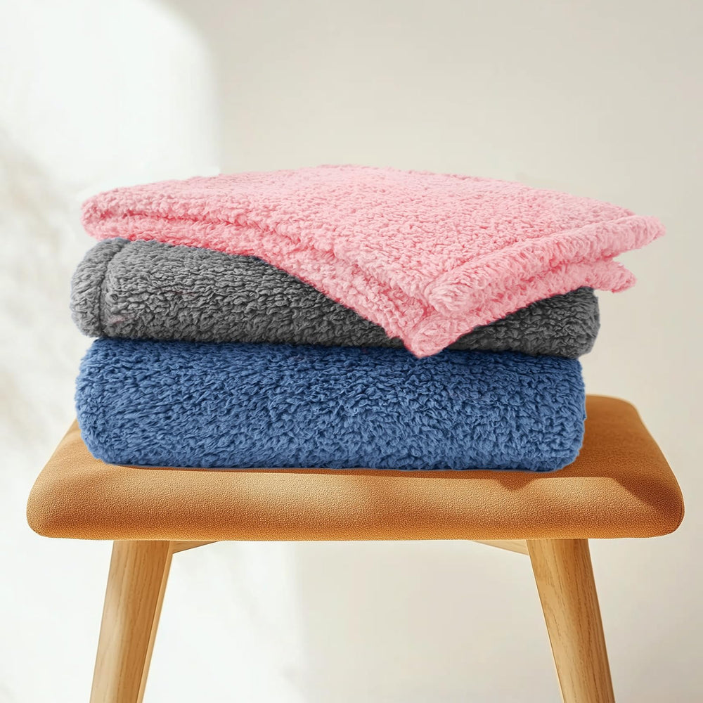 Luciphia premium fleece pet blanket ready for travel in compact form