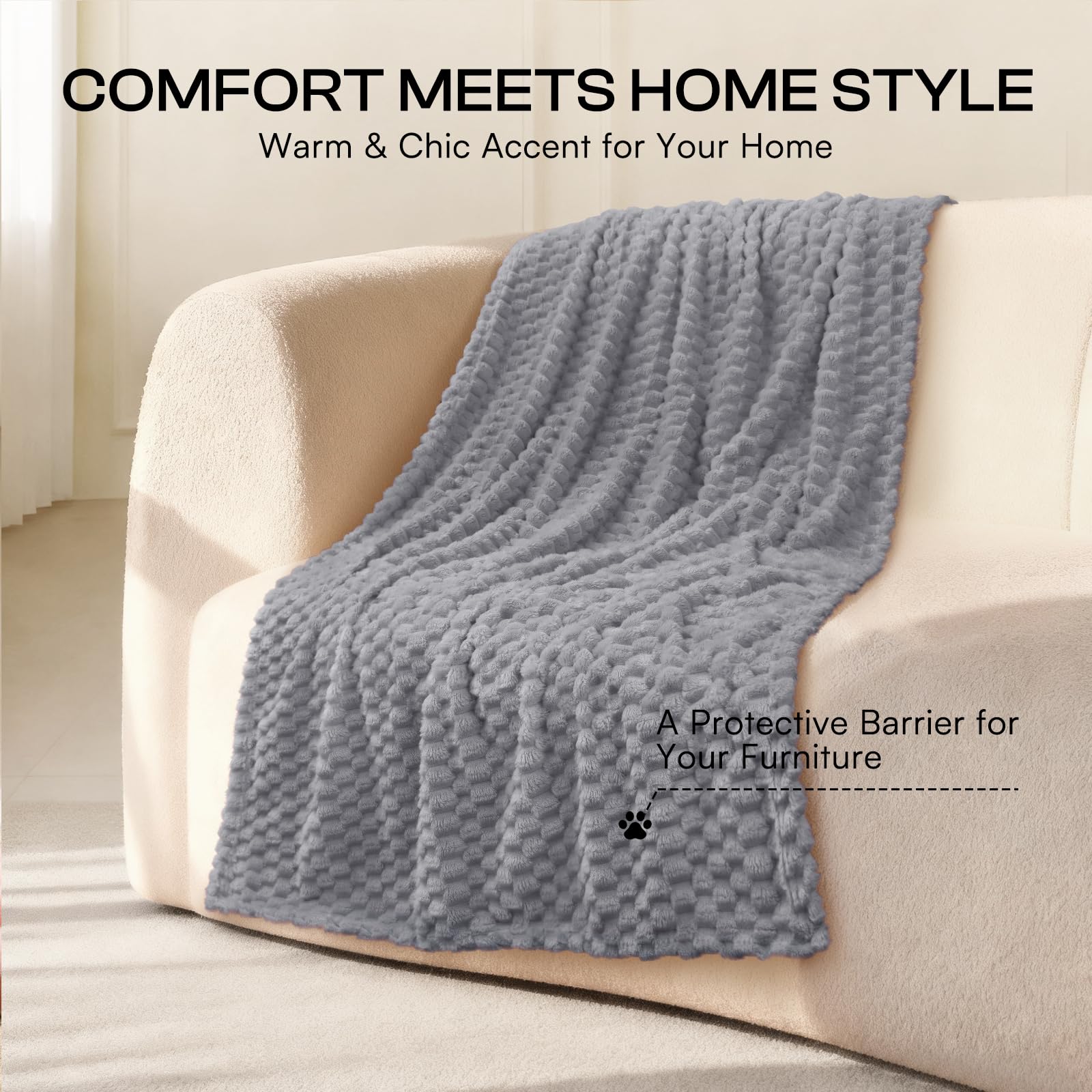 Luciphia Soft blanket care shot showing machine washable design