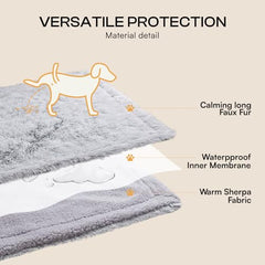 Luciphia two-sided blanket reverses to calming faux fur for soothing comfort.