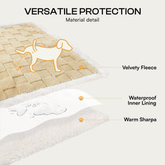 Luciphia waterproof dog blanket 65x57 inches on bed provides warmth for large dogs.