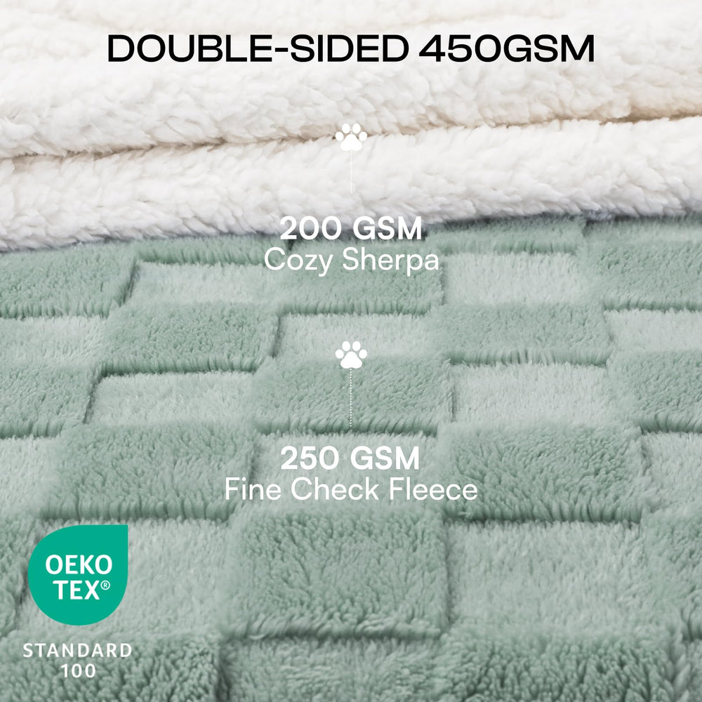 Luciphia waterproof dog blanket reversible style shows cozy sherpa fleece for year-round comfort.